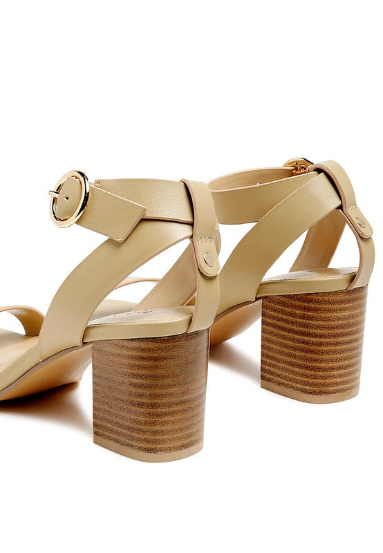 RAG&CO DOLPH STACK BLOCK HEELED SANDAL