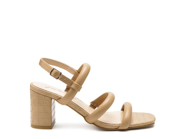 SLATER CROC SLINGBACK BLOCK SANDALS