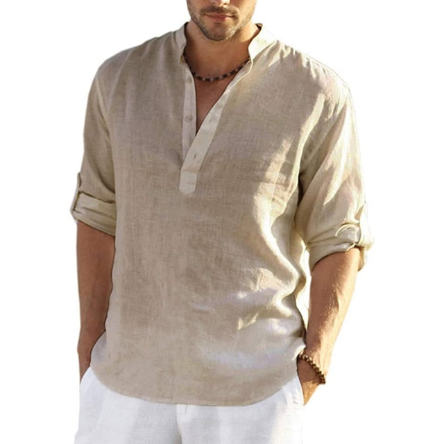 Men's Linen Long Sleeve Shirt