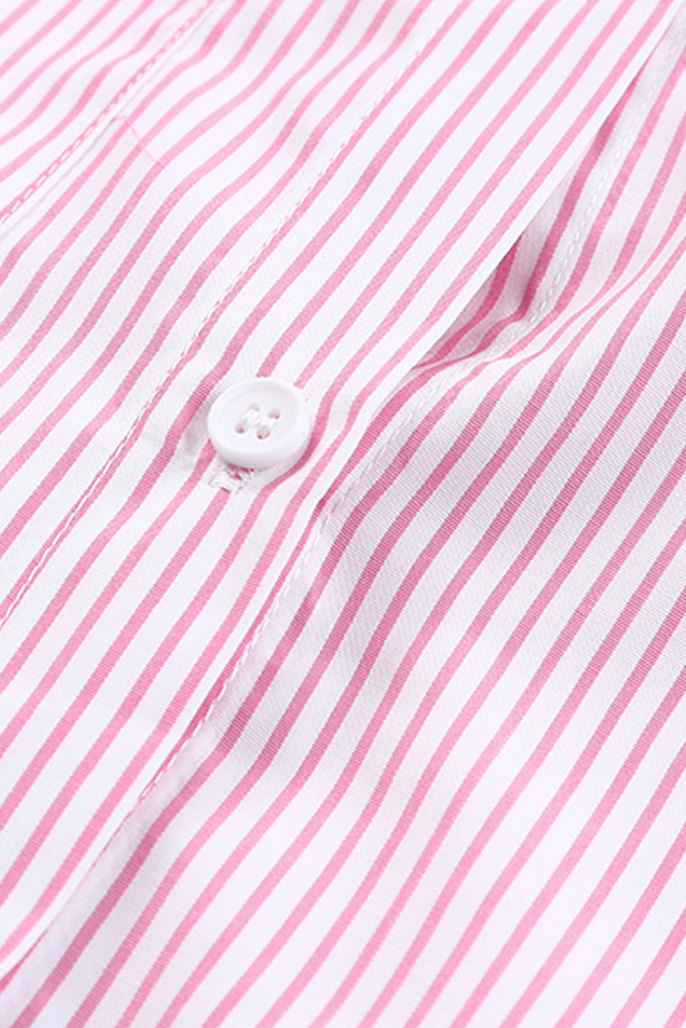 Striped Casual Shirred Cuffs Shirt