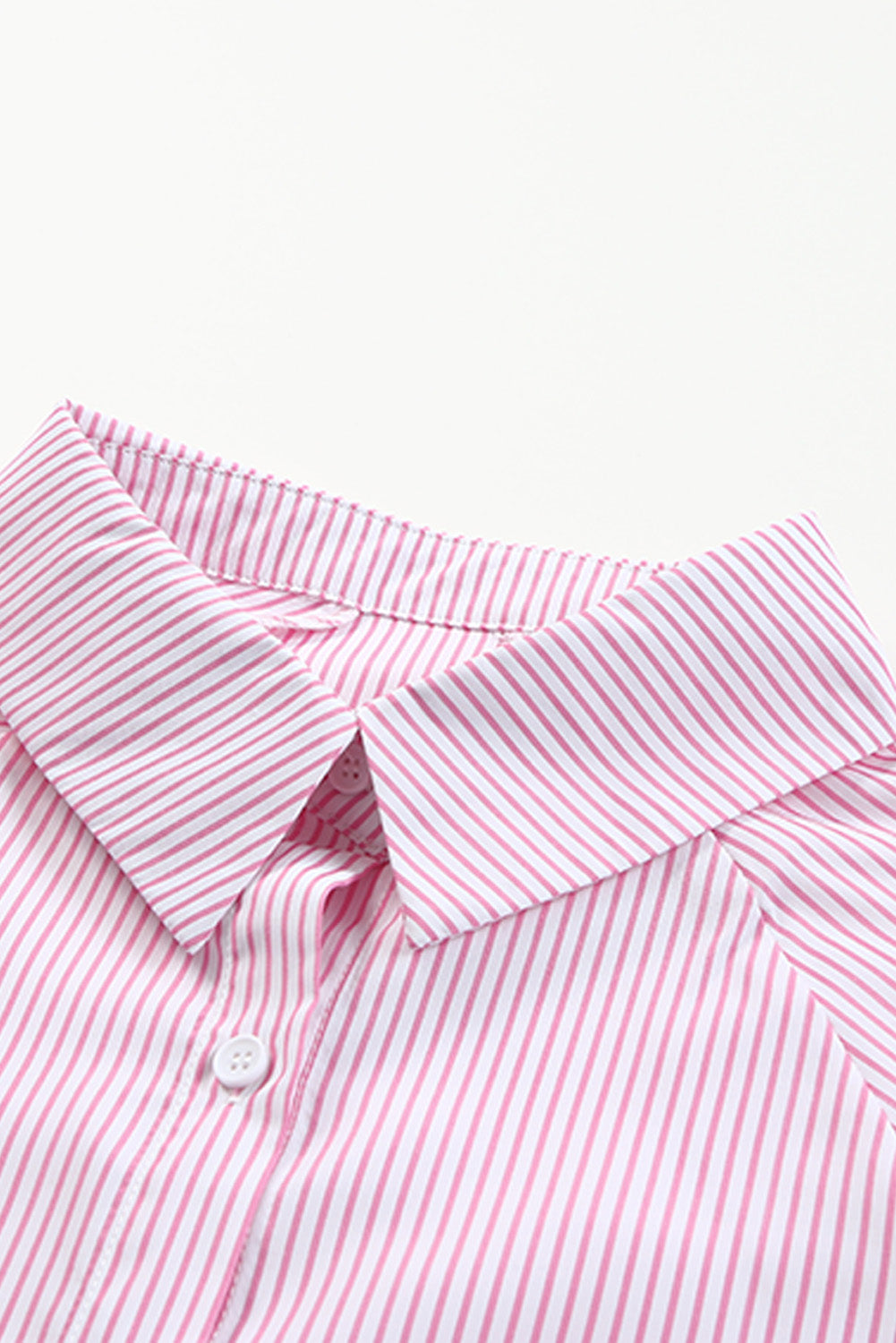 Striped Casual Shirred Cuffs Shirt