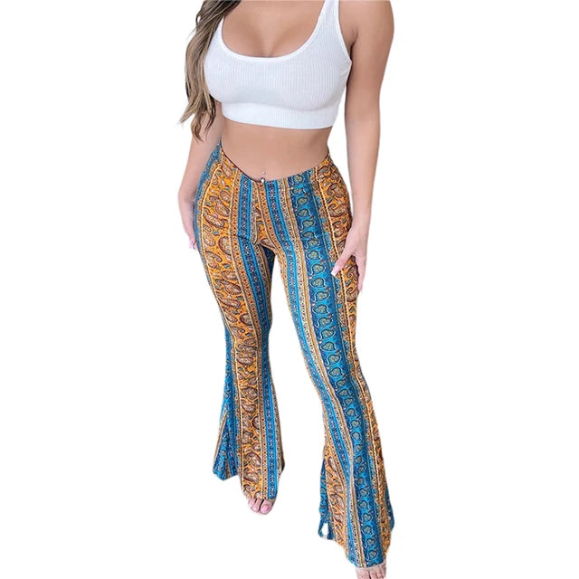 Women's  Flare Print Pants