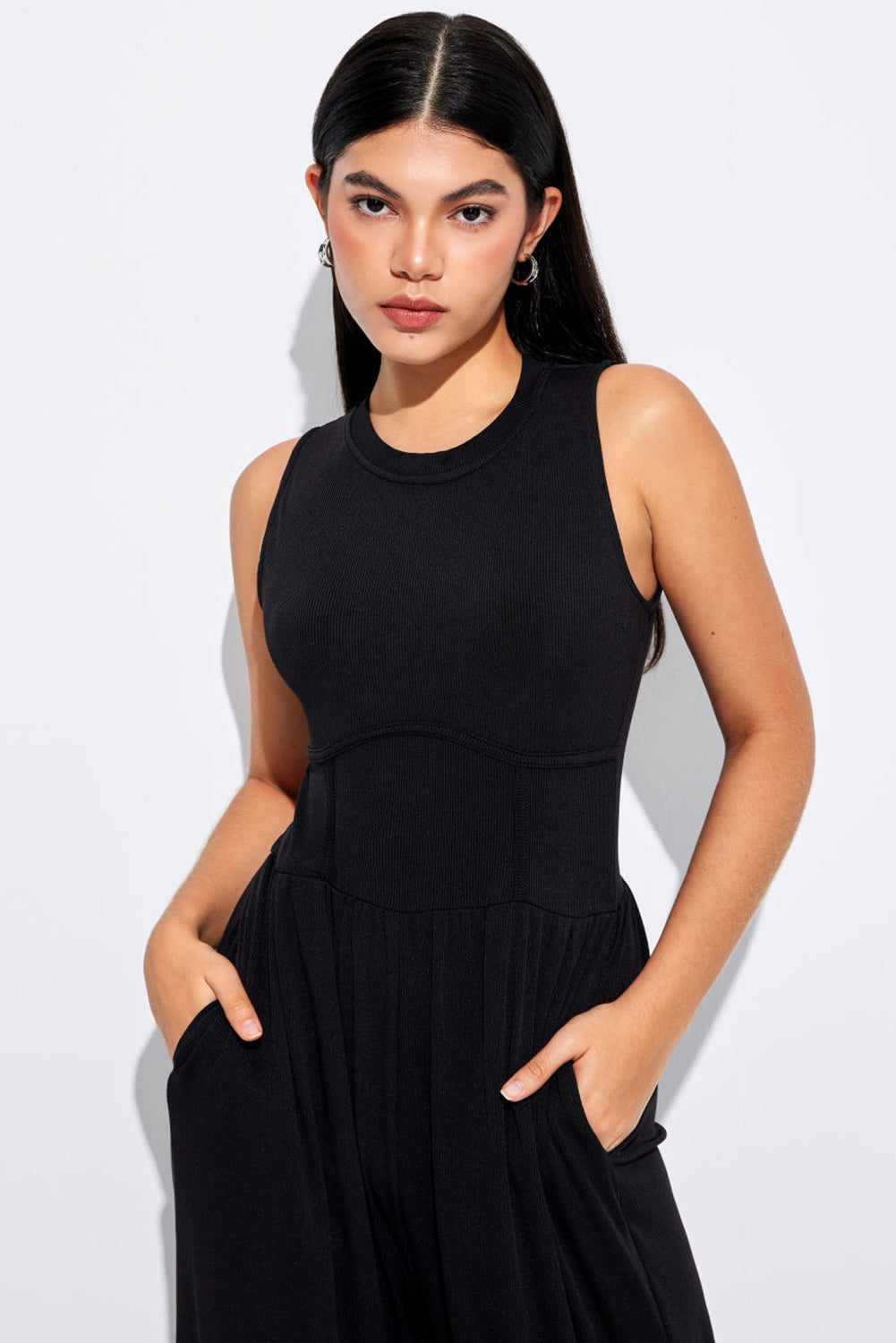 Sleeveless High Waist Wide Leg Jumpsuit