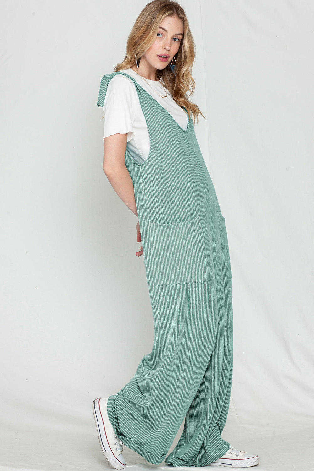 Oversized Ribbed Wide Leg Jumpsuit