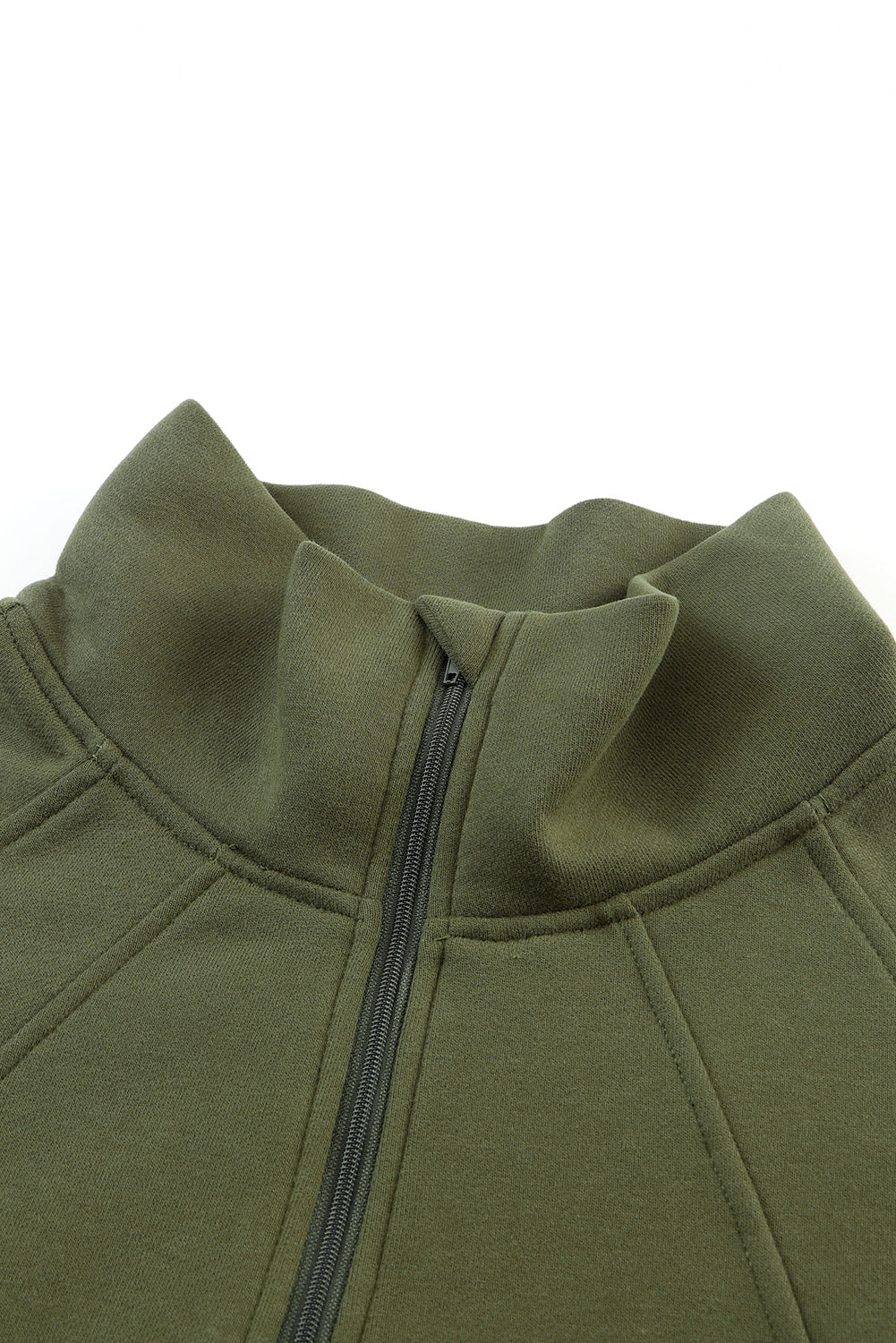 Zip Up Stand Collar Thumb hole Sleeve Sweatshirt