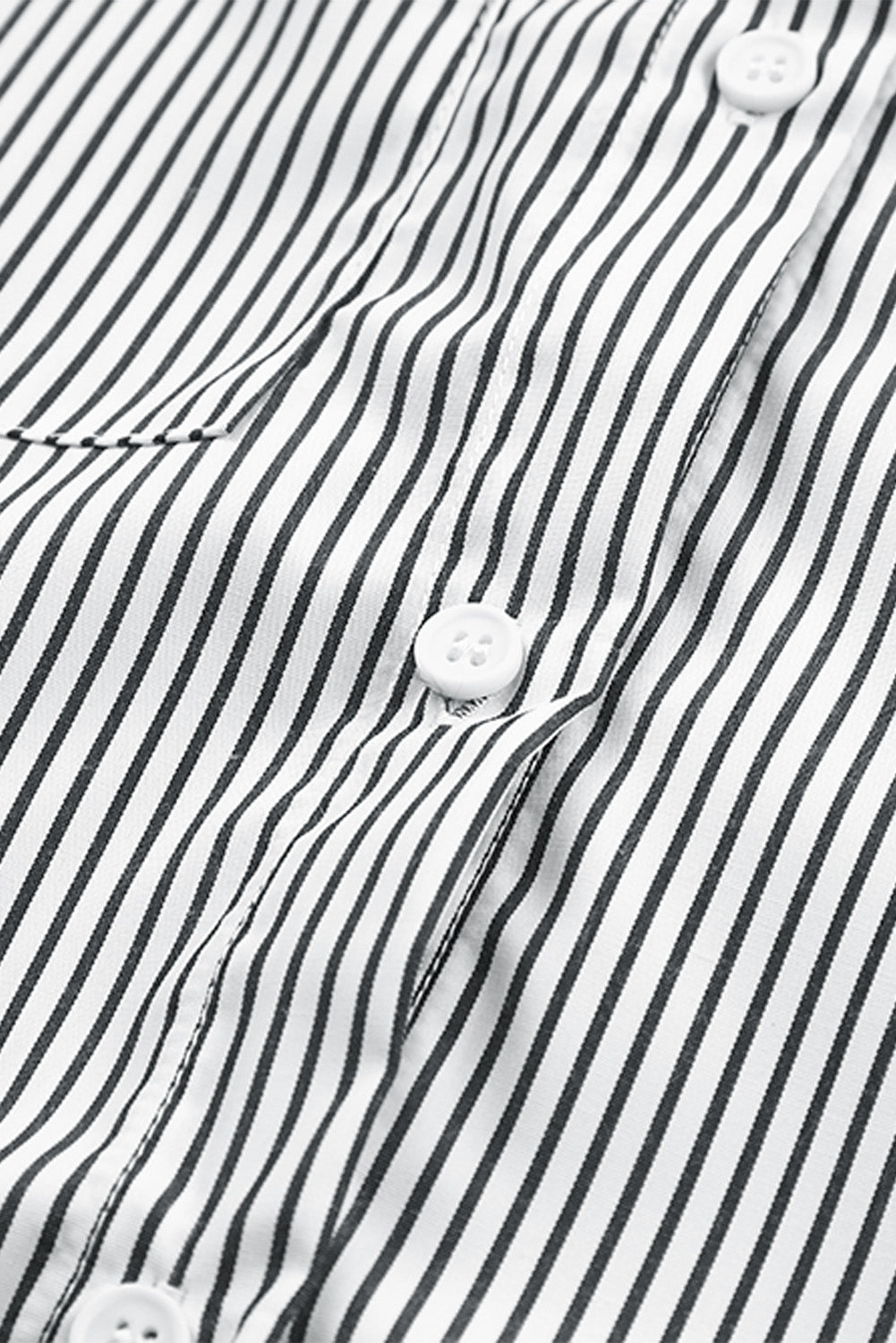 Striped Casual Shirred Cuffs Shirt