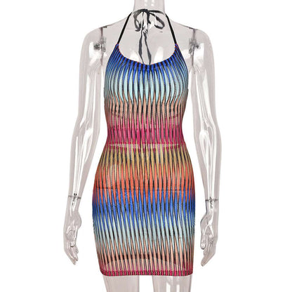 Gradient Mesh Mini Dress