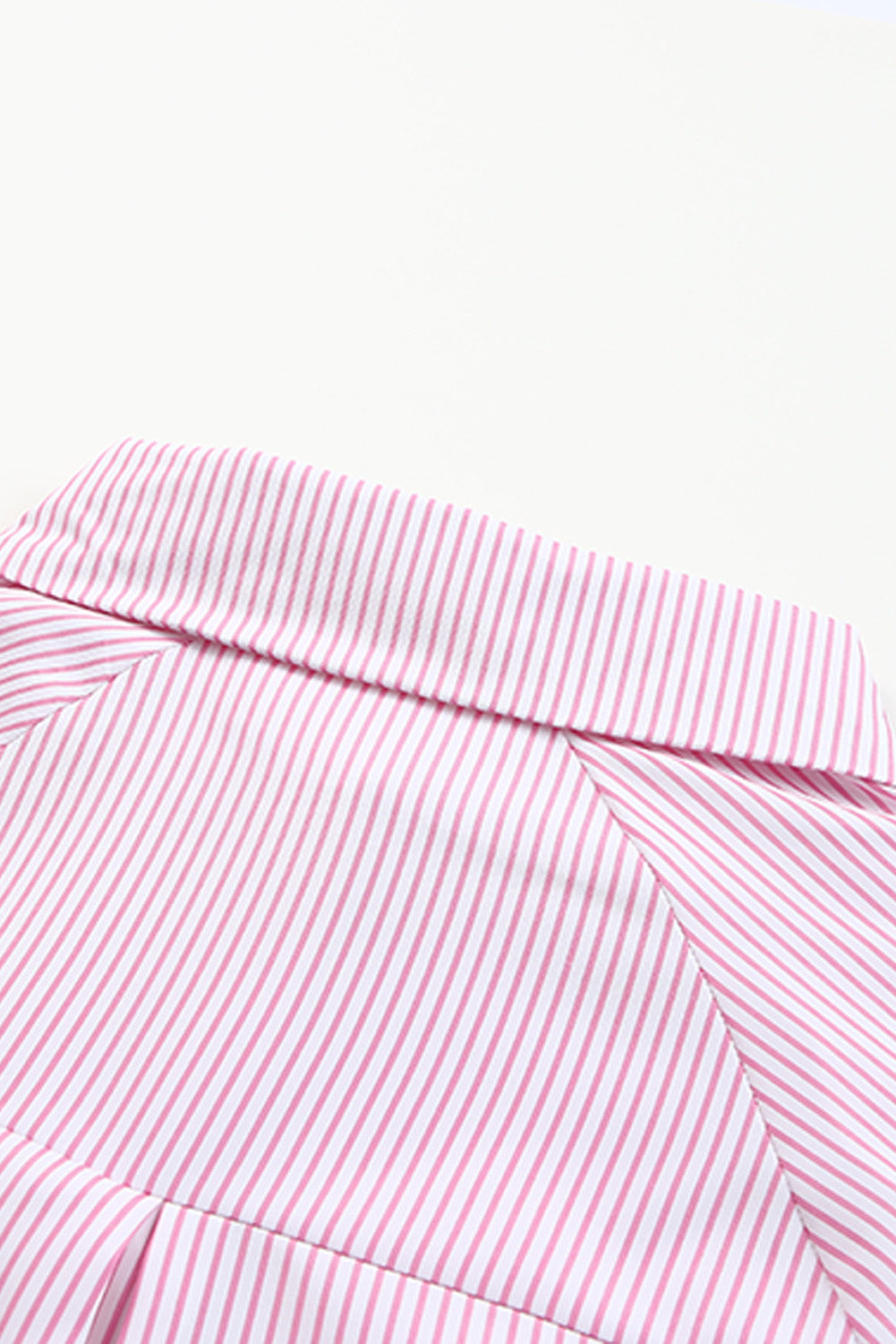 Striped Casual Shirred Cuffs Shirt