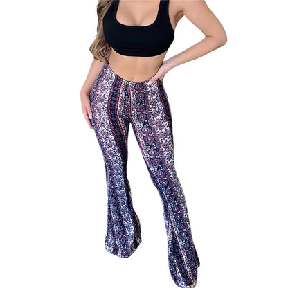 Women's  Flare Print Pants