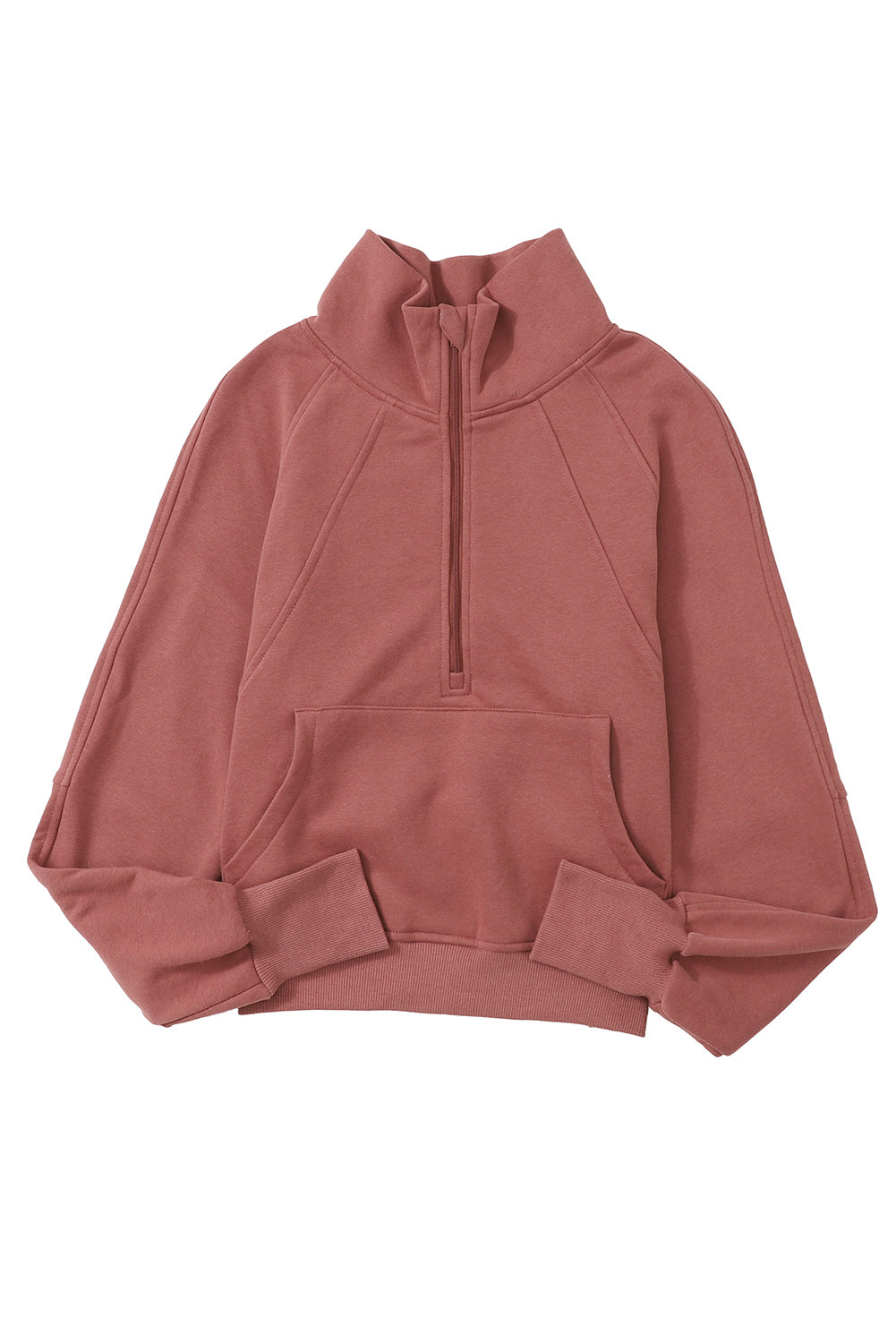 Zip Up Stand Collar Thumb hole Sleeve Sweatshirt