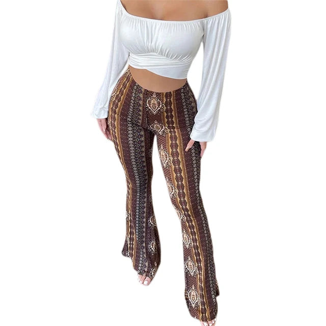 Women's  Flare Print Pants