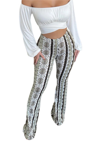 Women's  Flare Print Pants