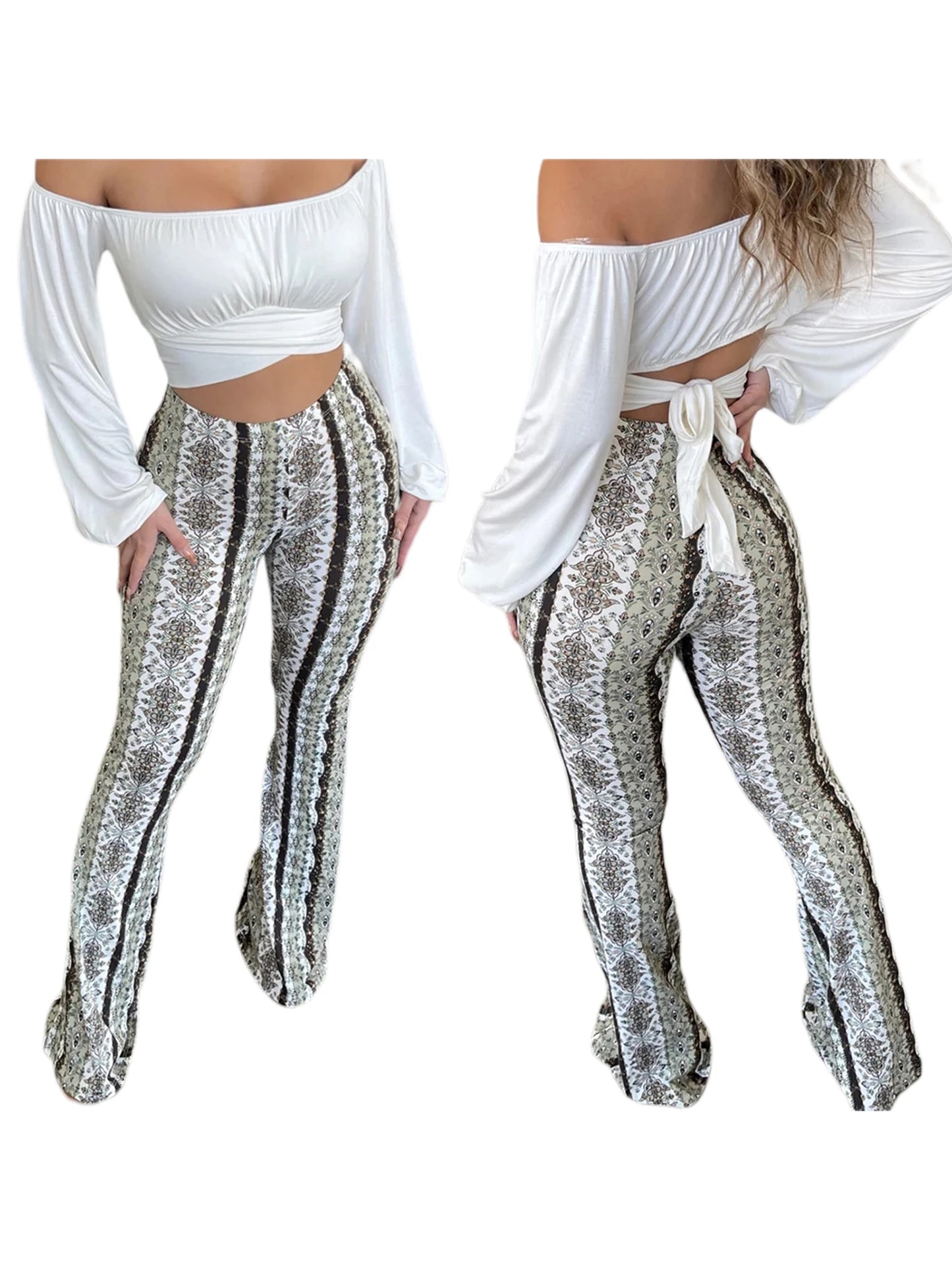 Women's  Flare Print Pants